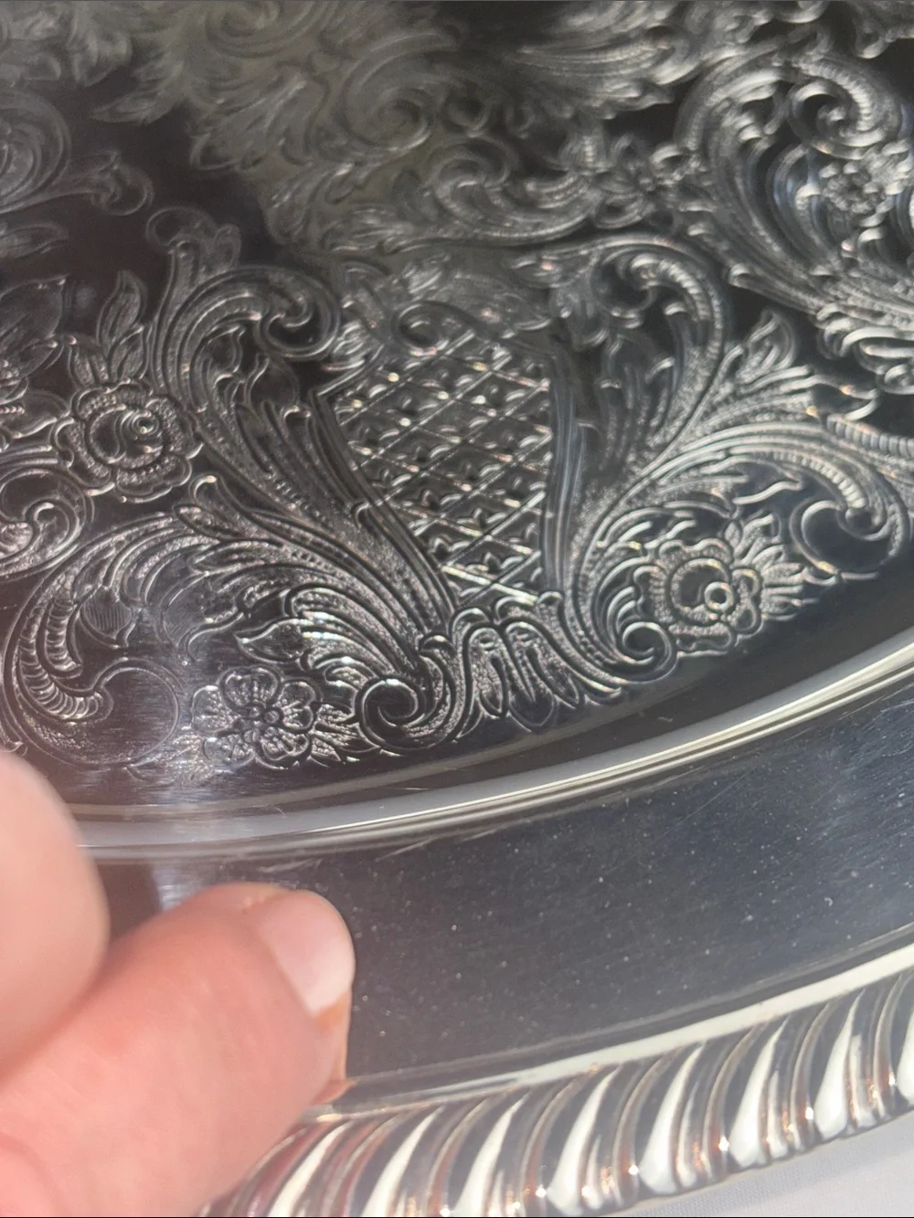 VNTG Silver Tray Serving Platter - F.B. Rogers 16” Silver Plated - Picture 9 of 13